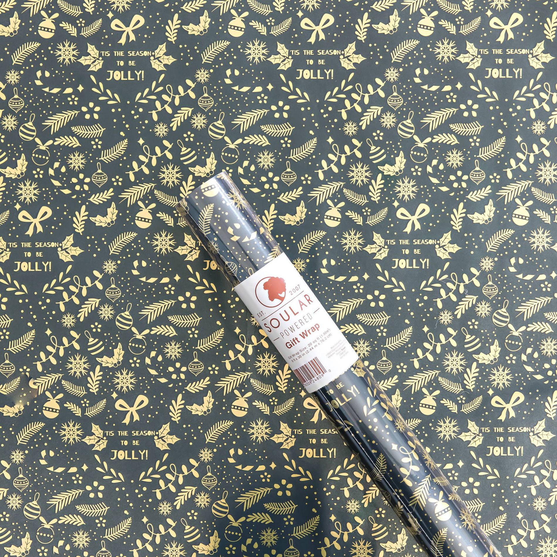 Soular Powered Single Roll Gift Wrap Foliage