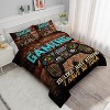 Gamer Comforter Set Full Size – Retro Gamepad Bedding 3Pcs with American Flag & Rustic Wood Design, Video Game Quilt Set with 2 Pillowcases - 2 of 4
