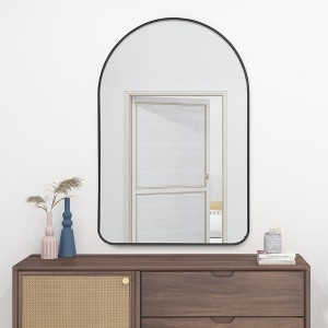 Spassway 36"H x 24"W Arched Decorative Aluminum Alloy Mirror Art Designs for Living Room Bedroom Entryway Office Home Black/Gold/Sliver Available - 1 of 4
