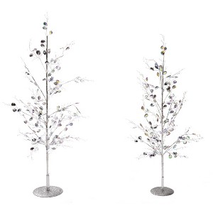 Iridescent 25" & 22" Decorative Gemmed Trees (Set of 2) - 1 of 4