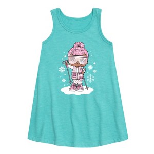 - Lol Surprise! - Snowbunny And Snowflakes Graphic Sleeveless Aline Dress - 1 of 3