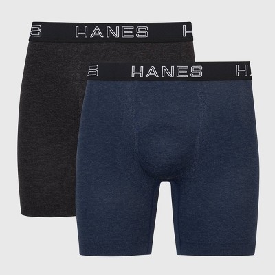 Hanes Premium Men's Xtemp Total Support Pouch Anti Chafing 3pk Boxer Briefs  - Red/Gray XL
