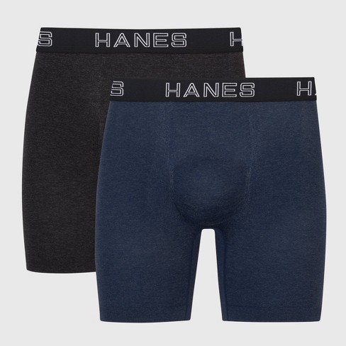 Hanes Premium Men's Seamless Boxer Briefs 2pk - Heathered Gray