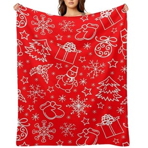Christmas Red Christmas Throw Blanket Soft Fleece Christmas Blanket Cozy Flannel Throw for Couch Bed 40x50 inches - 1 of 1