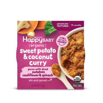 Happy Baby Advancing Textures Bowl Sweet Potato & Coconut Curry Baby Meals - 4oz