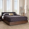 Queen Iselin Finished Storage Platform Bed Dark Gray/Walnut Brown - Baxton Studio - 2 of 4