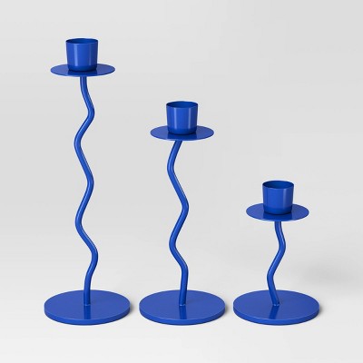 3pc Wavy Taper Candle Holder - Room Essentials™