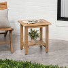 JONATHAN Y Kellie 16.1" Cottage Classic Slatted Solid Acacia Wood Indoor/Outdoor Side Table with Shelf - 2 of 4