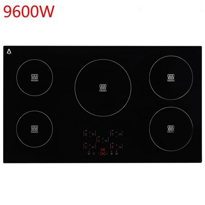 9600W Electric Induction Cooktop 36" Built-In Ceramic Glass Stovetop 5 Burners