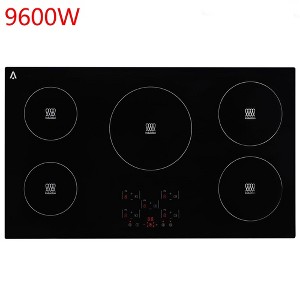 9600W Electric Induction Cooktop 36" Built-In Ceramic Glass Stovetop 5 Burners - 1 of 4