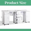 Karlhome Professional 72.8 in. Manicure Table for 2 Person with Cabinet and 4 Drawers - 2 of 4