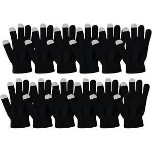 Zuppad Winter Magic Gloves, 12 Pairs Stretchy Warm Knit Bulk Pack Mens Womens Gloves - 1 of 4
