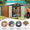 Outdoor Storage Shed 9×11FT with 3 Lockable Doors, Utility Tool Shed Metal Storage Garden Sheds 4 Vents - 4 of 4