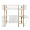 Twin/Full Size Loft Bed Solid Wood Loft Bed Frame With Foldable Desk High Bedframe With Guardrails Built-in Storage Cabinet Cubes Shelves For Kids - image 4 of 4