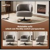 Lyngins 360° Swivel Sofa Chair, Linen Fabric Accent Chair, Cuddle-style Leisure Reading Chair, Compact Armchair for Living Room, Balcony - 2 of 4