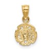 Black Bow Jewelry 14k Yellow Gold Small Diamond Cut Sand Dollar Pendant - 3 of 4
