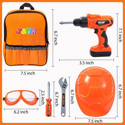 32-Piece Orange and Gray Kids Tool Set with Backpack