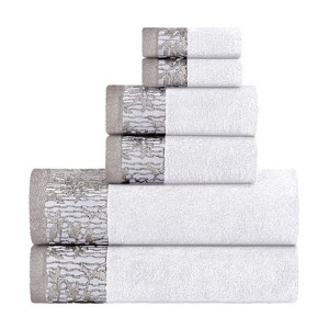 Charming Floral Accent Cotton Towel Set by Blue Nile Mills - 1 of 4