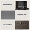 Sevobal Utility Storage Cabinets Modern Glass Doored Arched Cabinet, 5 Adjustable Shelves 2 Drawers for Living Room Office, Black, 36"*17.5"*74.8" - 3 of 4