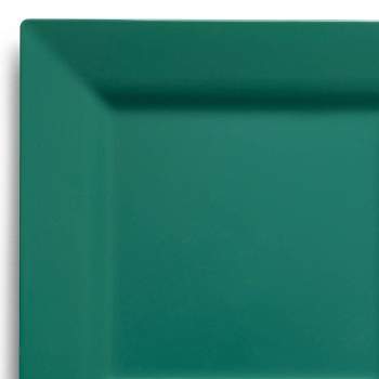 Smarty Had A Party 9.5" Hunter Green Square Plastic Dinner Plates (120 Plates)