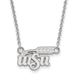 Black Bow Jewelry 10k White Gold Wichita State Shockers NCAA Necklace 18 Inch - 1 of 4