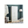 HomeStock Emma Two-Door Wood Closet with Two Drawers and Hanging Bars in White - 3 of 4
