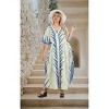 LA LEELA Women's Summer Holiday Beach Casual Dailywear Oversize Caftan Long House Sleep Shirt Loungewear Dashiki Dresses for Women 2X-3X Blue, Leaf - 4 of 4