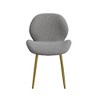 PAGED Modern Minimalist Dining Chairs Set of 2 Teddy Fabric Dining Room Chairs with Metal Legs and Shell Shaped Backrest for Dining Room - 4 of 4
