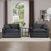 Corduroy Armrest Sofa Set with Two Single Sofa, Ideal for Bedroom and Office - 3 of 4