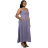 24seven Comfort Apparel Sleeveless Tank Plus Size Maxi Dress with Pockets - 2 of 4