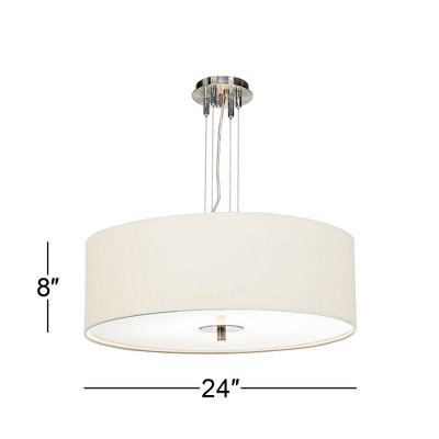 Brushed Nickel 26" Drum Pendant Light with Acrylic Diffuser