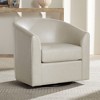 Studio 55D Barrel 30 3/4" Wide Creme Faux Leather Swivel Chair - 2 of 4