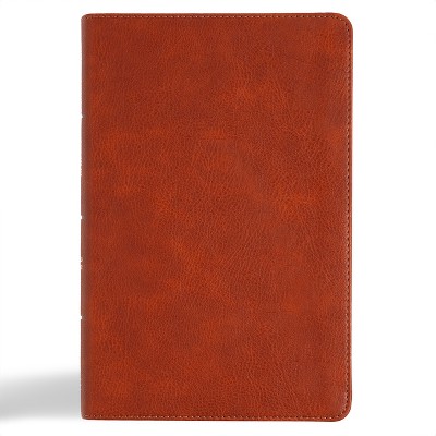 CSB Large Print Personal Size Reference Bible, Digital Study Edition, Burnt Sienna Leathertouch - by  Csb Bibles by Holman (Leather Bound)
