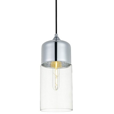 Ashwell Black and Clear Glass Pendant Light