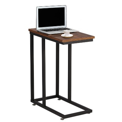 VECELO C-Shaped End Side Table for Sofa/Couch, Snack TV Tray for Living Room or Bedroom