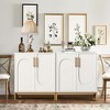 Kumasinova Modern 59" SideBoard Cabinet,Freestanding Sideboard Buffet Cabinet with 4 Doors & Metal Legs for Living Room,Kitchen,Dinning Room,White - 2 of 4