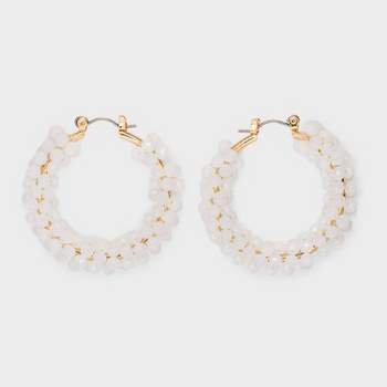 Hoop Glass Bead Earrings - A New Day™