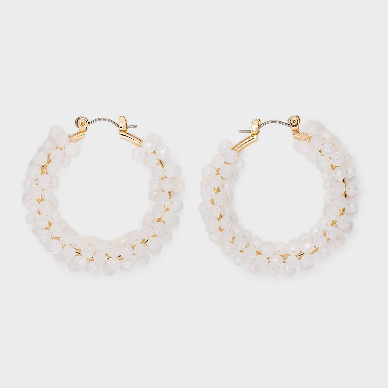 Hoop Glass Bead Earrings - A New Day™, 1 of 5