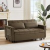 DOMETOUR Convertible Loveseat Sofa Bed with Pull-Out Bed for Living Room Bedroom, Adjustable Backrest Sleeper with 2 Pillows - 3 of 4