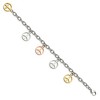 Chisel Stainless Steel Polished Rose and Yellow IP-plated Peace Sign Charms 8.5" Bracelet - 3 of 4