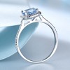 Halo Engagement Ring for Women Blue Topaz Sterling Silver Ginger Lyne Collection - image 3 of 4