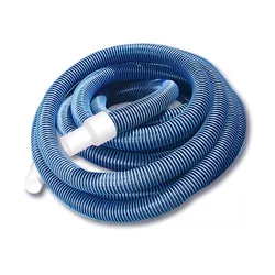 Pool Central Spiral Wound EVA Vacuum Hose with White Cuffs 24' x 1.25"- Blue