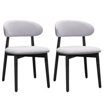 NicBex Set of 2/4 Modern Cotton-Linen Upholstered Dining Chairs with Solid Wood Legs,Armless Accent Chairs for Dining Room,Kitchen,Restaurant