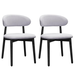 NicBex Set of 2/4 Modern Cotton-Linen Upholstered Dining Chairs with Solid Wood Legs,Armless Accent Chairs for Dining Room,Kitchen,Restaurant - 1 of 4