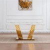 Modern 70'' Rectangular Marble Dining Table,Mirrored Stainless Steel Base,Suitable for 6 People - Maison Boucle - 2 of 4