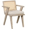 Rubber Wood Accent Chair with Rattan Backrest and Padded Seat, Armchair for Bedroom, Dining Rooom, Living Room, Indoor Furniture - The Pop Home - 2 of 4