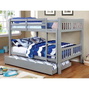 Full Over Full Bunk Bed with Rails and Ladder - 1 of 4