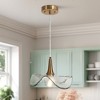 LNC Vitzthum 1-Lights 11" Modern Luxury  Geometric Wave Glass Pendant Lights,Gold - 2 of 4