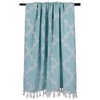 Design Imports 50"x60" Lattice Throw Blanket Aqua: Modern Moroccan, 100% Cotton, Machine Washable, Fringe Detail - image 2 of 4