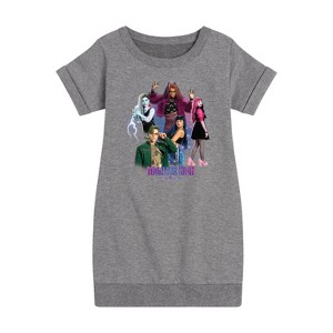 Girls' - Monster High - Toddler And Youth Girls Fleece Dress Graphic Short Sleeve Fleece Dress - 1 of 4